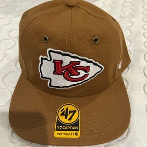 2025 Kansas City Chiefs ‘47 brand Carhartt Captain SnapBack Hat